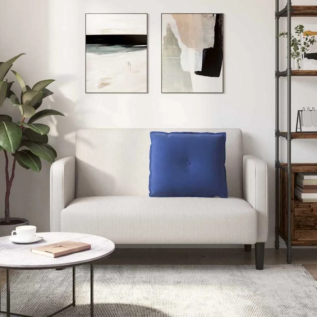 vidaXL Μαξιλάρι Πλάτης Μπλε Αστυνομίας 60 x 50 cm Υφασμάτινο Κορντουρά