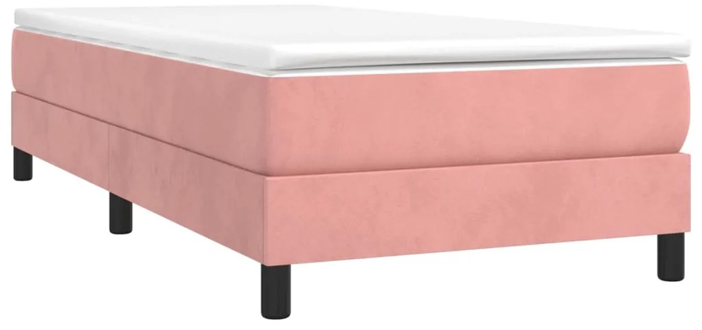 vidaXL Σκελετός Κρεβατιού με Ελατήρια Ροζ 90x190 εκ. Βελούδινο