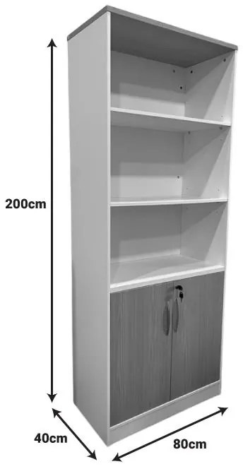 Βιβλιοθήκη γραφείου Armadi σε Sonoma - Λευκό 80x40x200εκ 80x40x200 εκ.
