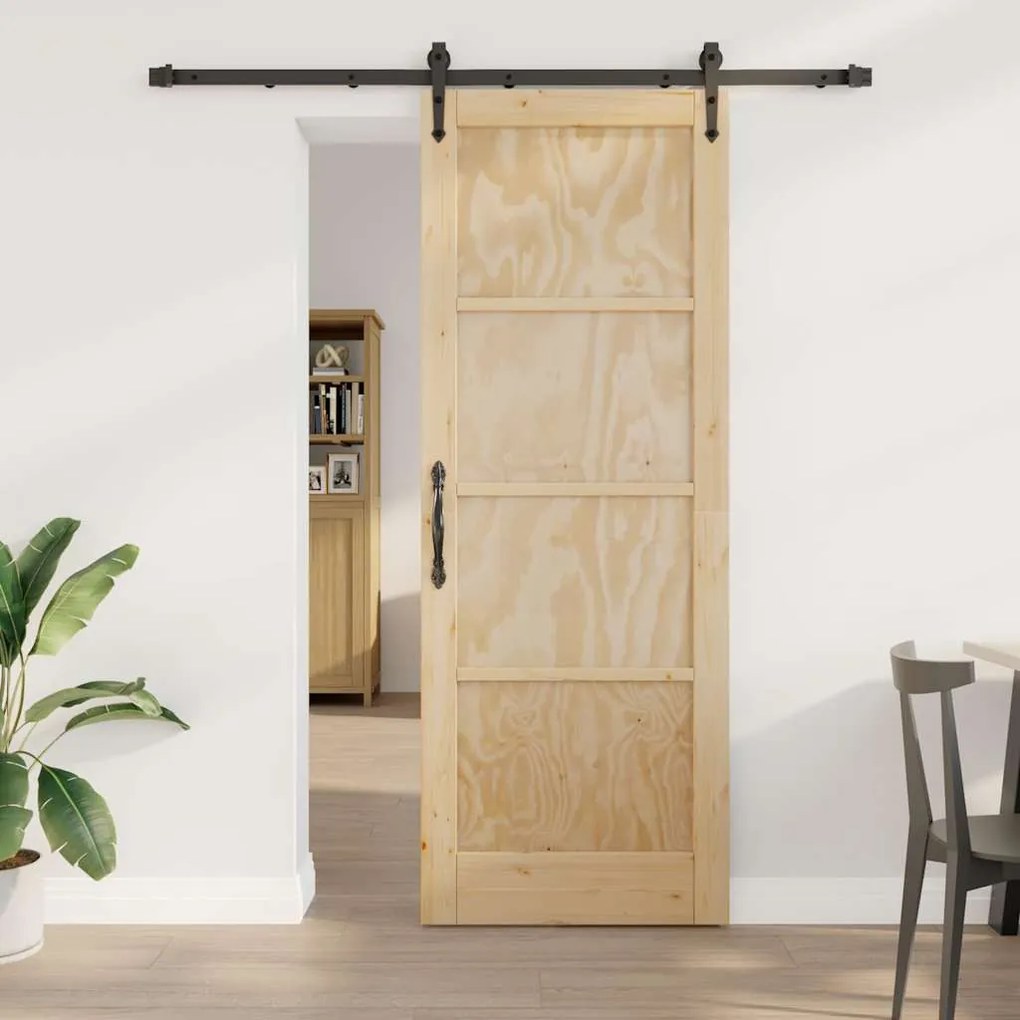 vidaXL Συρόμενη Πόρτα Άλλο ORKDAL Φυσικό και μαύρο 78 x 211 εκ
