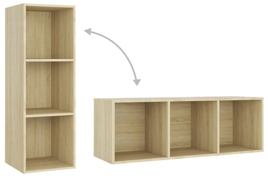 vidaXL Έπιπλα Τηλεόρασης 3 τεμ. Sonoma Δρυς 107x35x37 εκ. Μοριοσανίδα