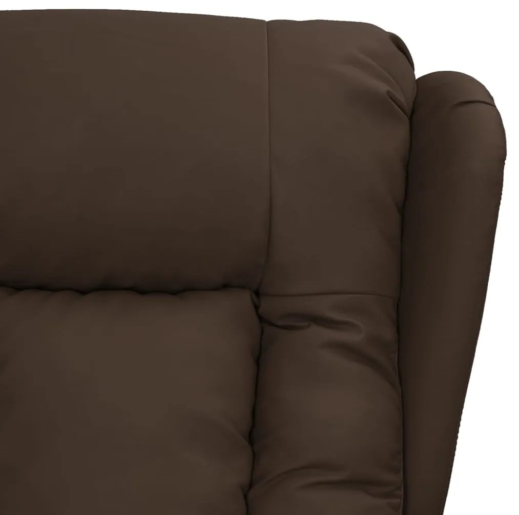 vidaXL Πολυθρόνα Μασάζ με Ανύψωση Γυαλ. Καφέ Συνθ. Δέρμα