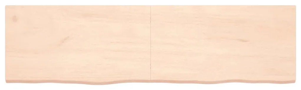 Ράφι Τοίχου 180x50x(2-4) εκ. από Ακατέργαστο Μασίφ Ξύλο Δρυός - Καφέ