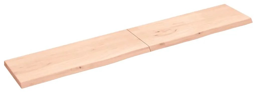 vidaXL Ράφι Τοίχου 220x40x(2-4) εκ. από Ακατέργαστο Μασίφ Ξύλο Δρυός