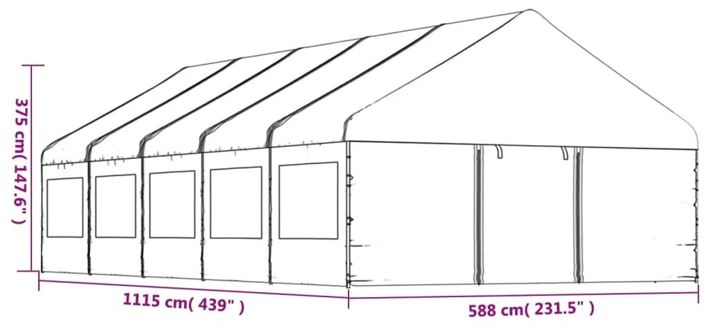 ΚΙΟΣΚΙ ΜΕ ΤΕΝΤΑ ΛΕΥΚΟ 11,15 X 5,88 X 3,75 Μ. ΑΠΟ ΠΟΛΥΑΙΘΥΛΕΝΙΟ 3155497