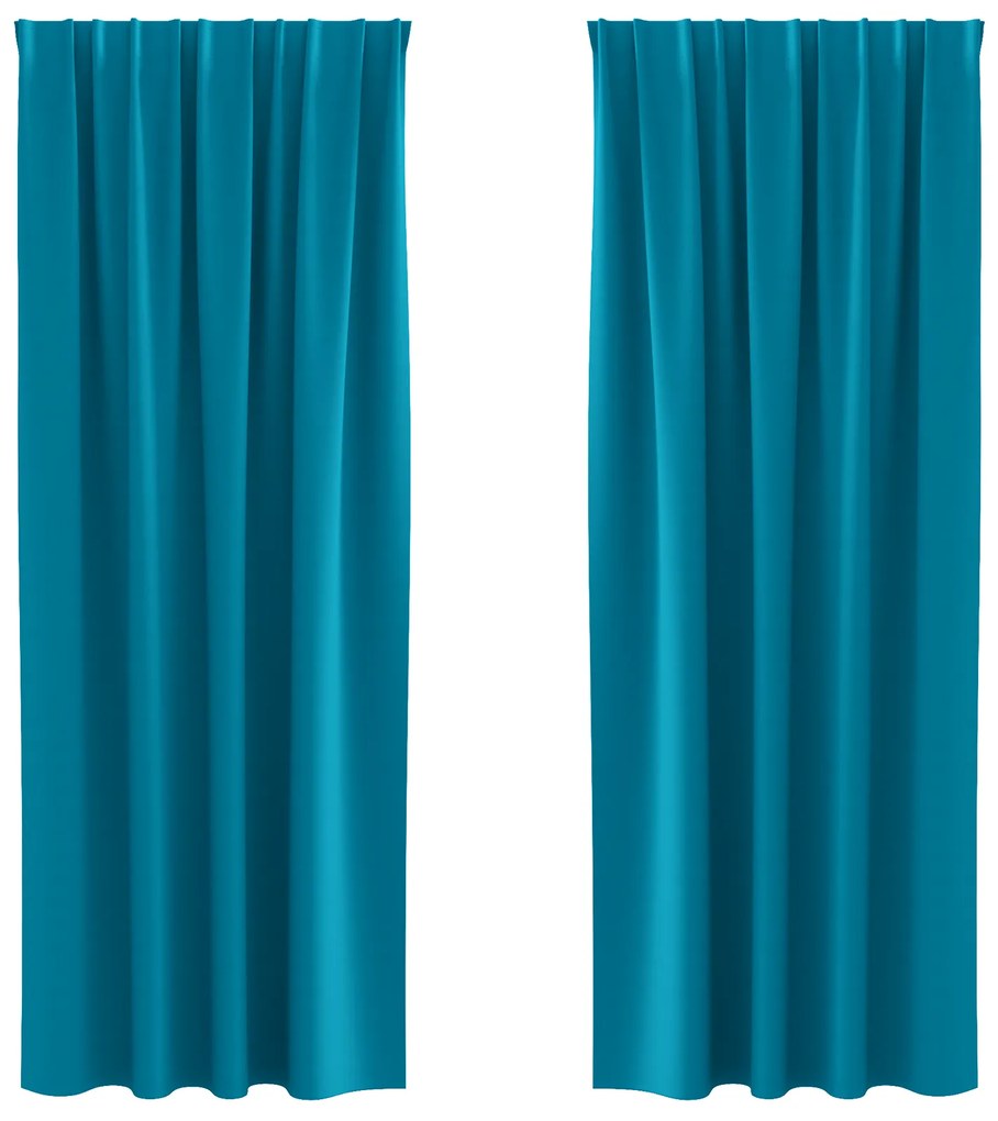 vidaXL Κουρτίνες με κουρτίνες 2 pcs Τιρκουάζ 225 x 140 εκ. Πολυεστέρας