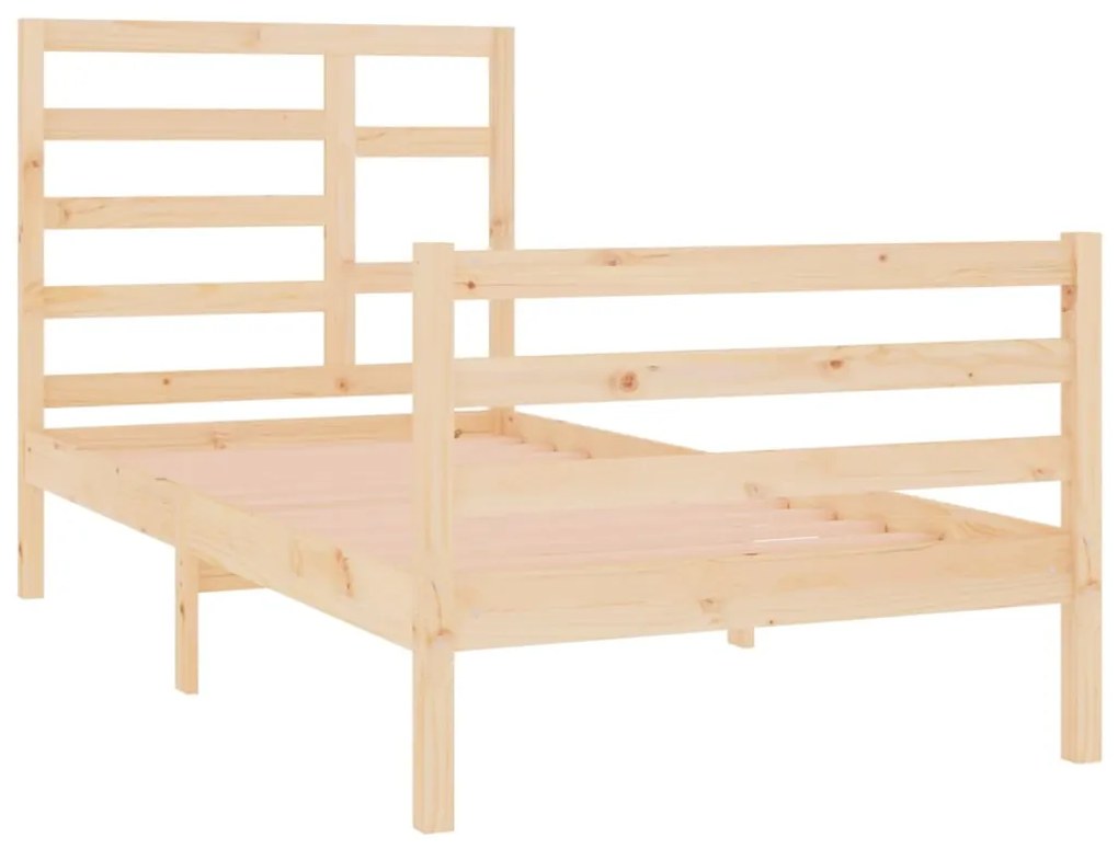vidaXL Πλαίσιο Κρεβατιού 75x190 εκ. από Μασίφ Ξύλο 2FT6 Small Single