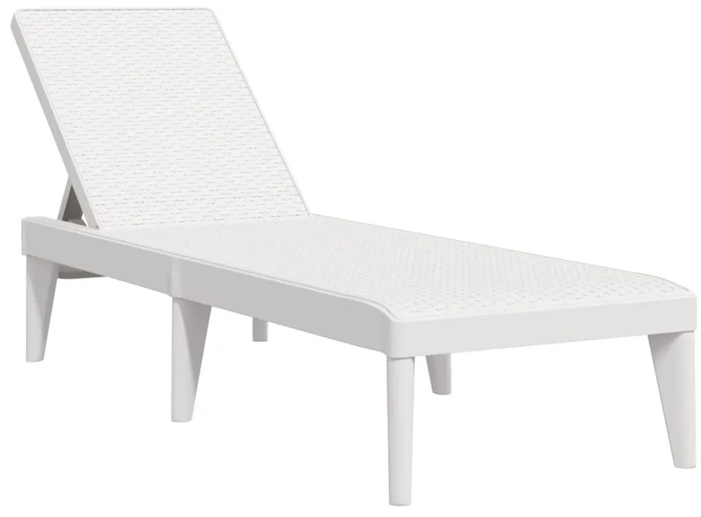 vidaXL Ξαπλώστρα Λευκή 186 x 60 x 29 από Πολυπροπυλένιο