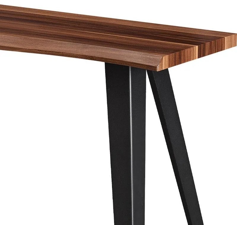Κονσόλα MDF 1417 Fylliana Καφέ Γυαλιστερό - Μαύρο 120x40x76 εκ. 120x40x76 εκ.