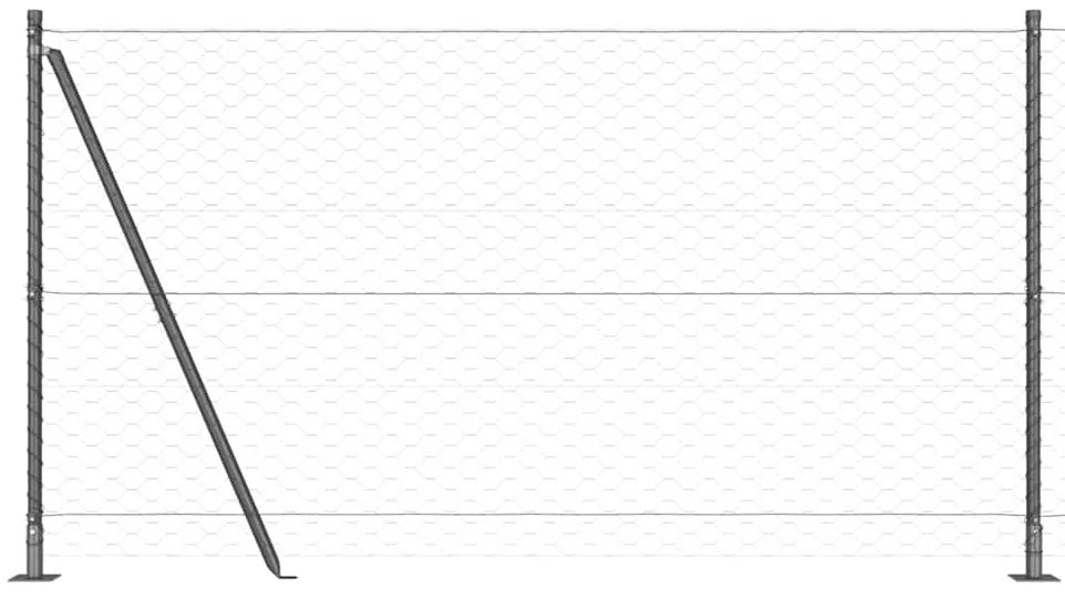 vidaXL Φράχτης με Στήλες. Γκρι 1.2 x 25 m Ατσάλι με επικάλυψη PVC