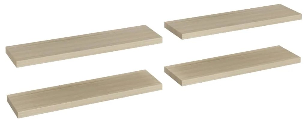 vidaXL Ράφια Τοίχου 4 τεμ. Χρώμα Δρυός 90x23,5x3,8 εκ. MDF