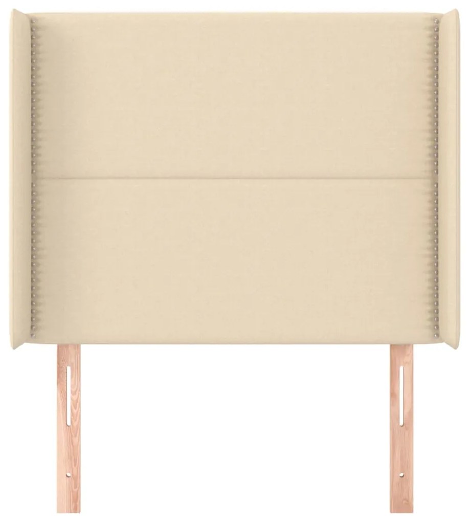 vidaXL Κεφαλάρι με Πτερύγια Κρεμ 103x16x118/128 εκ. Υφασμάτινο