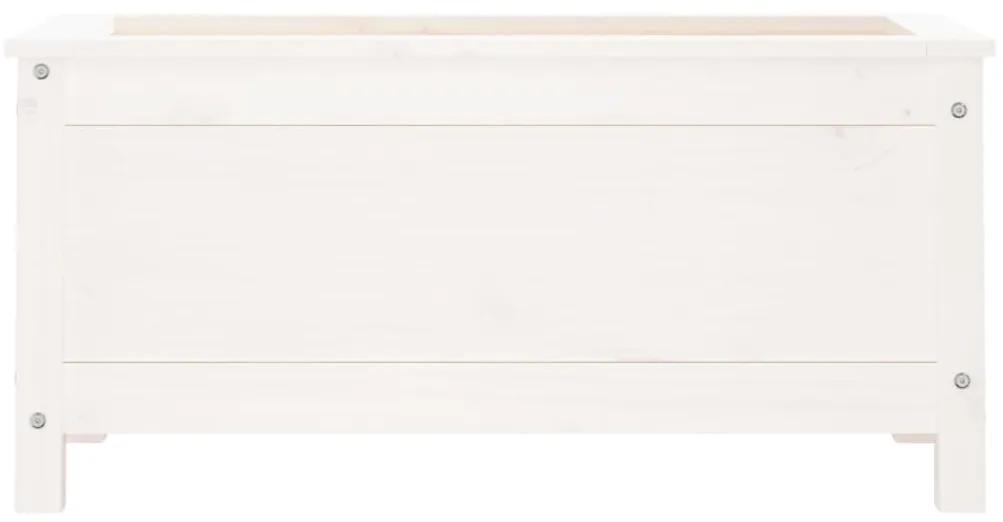 vidaXL Ζαρντινιέρα Λευκή 82,5 x 40 x 39 εκ. από Μασίφ Ξύλο Πεύκου