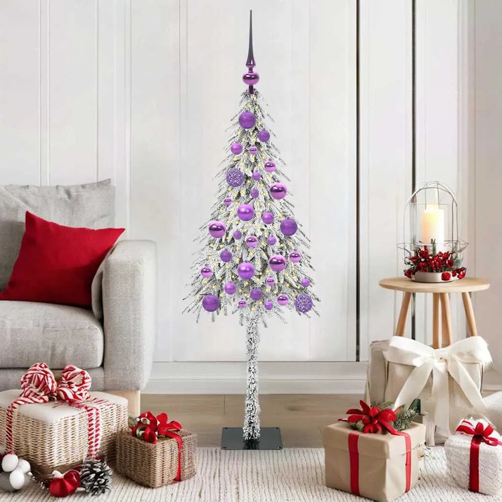 vidaXL Χριστουγεννιάτικο Δέντρο με 150 LED Λευκό 120 cm ΠΕ και Ατσάλι