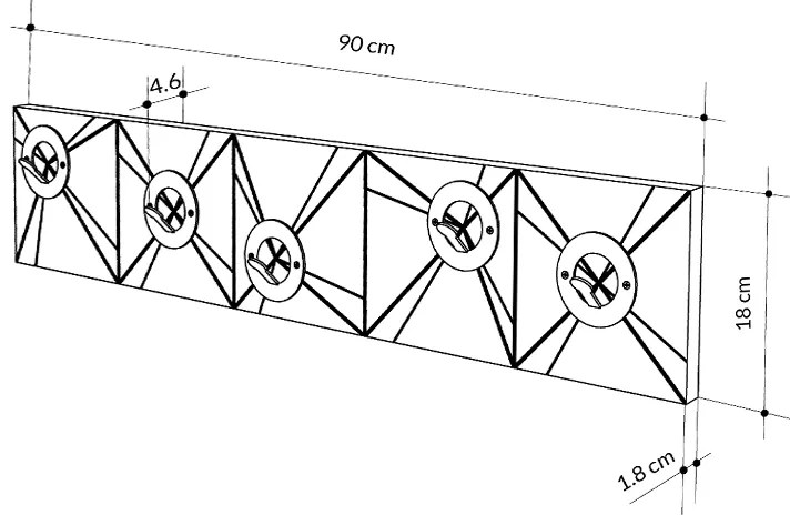 Κρεμάστρα τοίχου Vizy Megapap χρώμα λευκό 90x1,8x18εκ. - GP037-0206,1