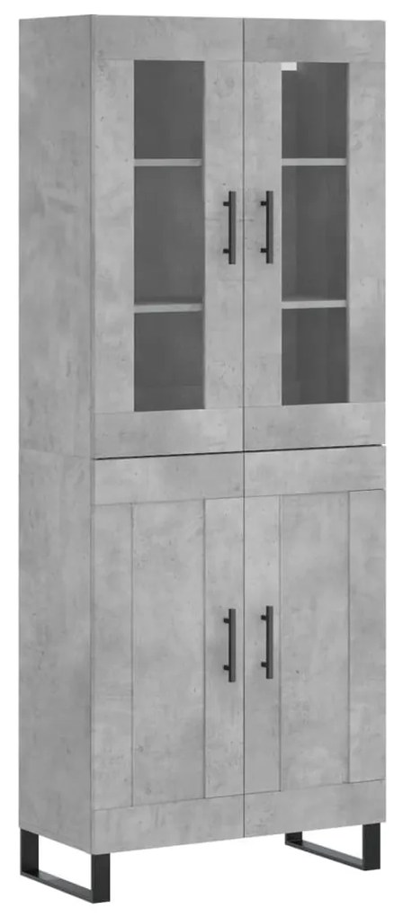 vidaXL Ντουλάπι Γκρι Σκυροδέματος 69,5x34x180 εκ. Επεξεργασμένο Ξύλο
