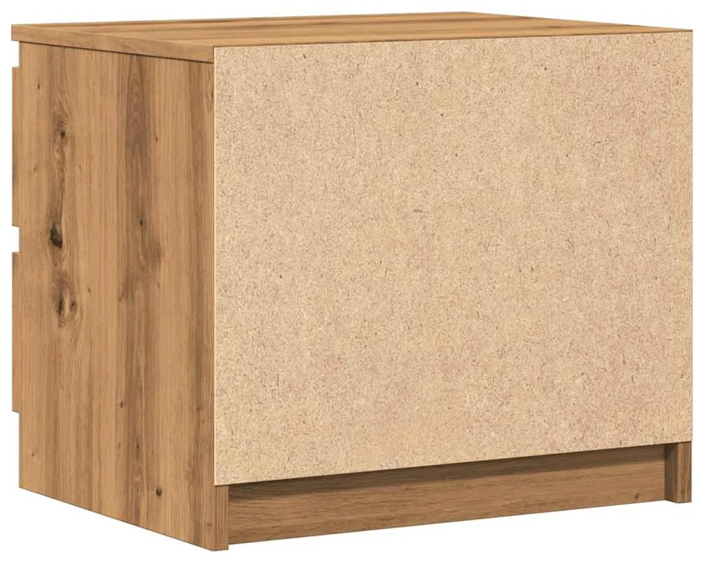 Κομοδίνο Αρτισιανή Δρυς 50x40x43.5 εκ. από Επεξεργασμένο Ξύλο - Καφέ