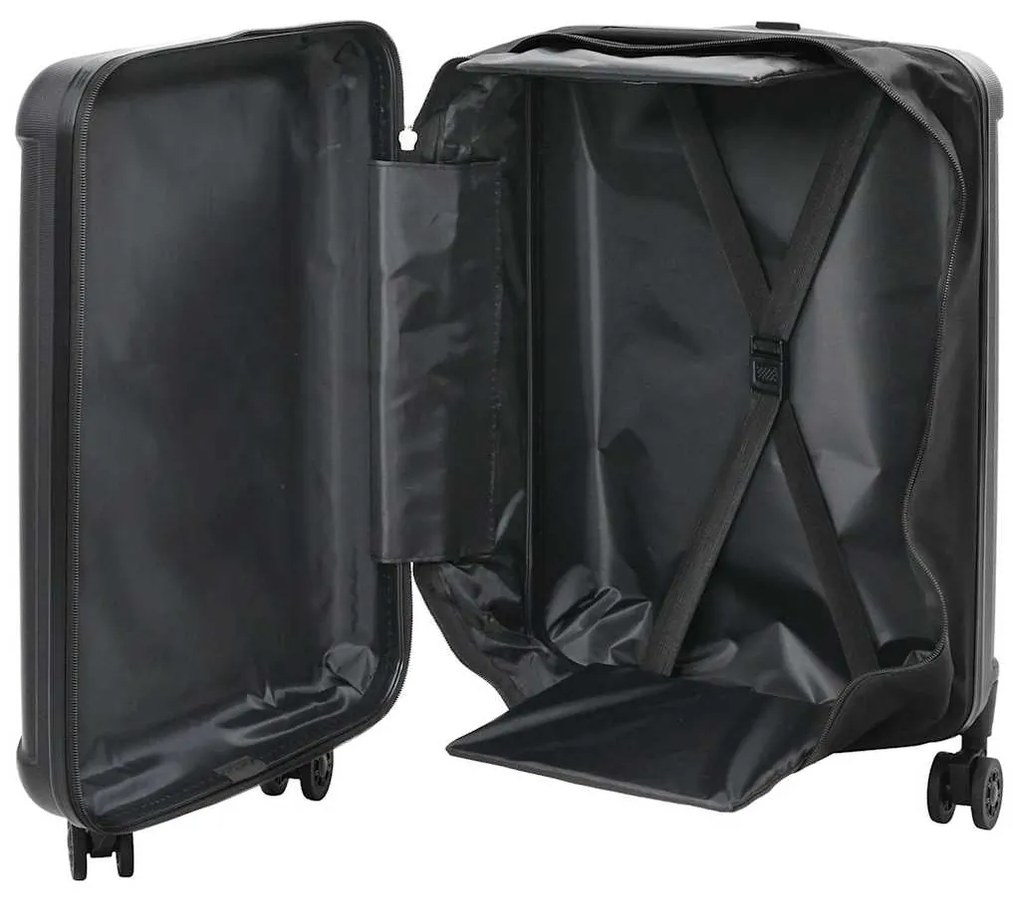 vidaXL Βαλίτσα με κλειδαριά Μαύρο 34 x 23 x 55.5 εκ. ΑΒΣ Πλαστικό