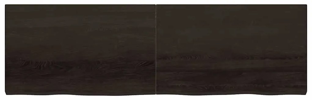vidaXL Ράφι Τοίχου Σκούρο Καφέ 200x60x(2-6) εκ. Επεξ. Μασίφ Ξύλο Δρυός
