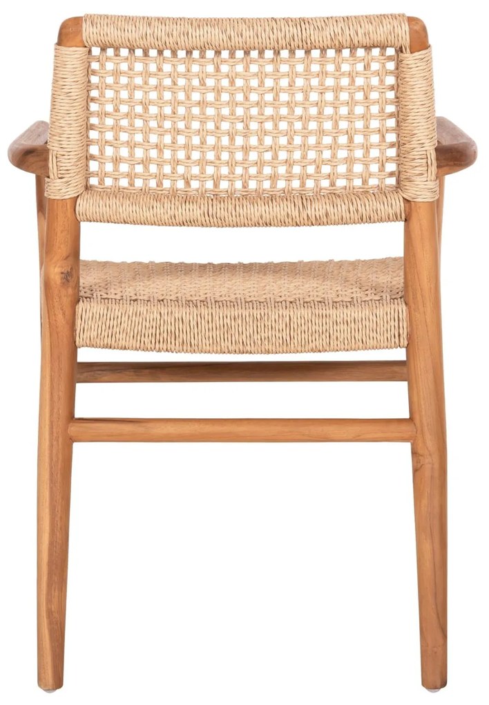 Πολυθρόνα ROSCO Ξύλο Teak Φυσικό και Σχοινί Viro ΜΠέζ 56x54,5x78Υεκ. 56x54.5x78 εκ.
