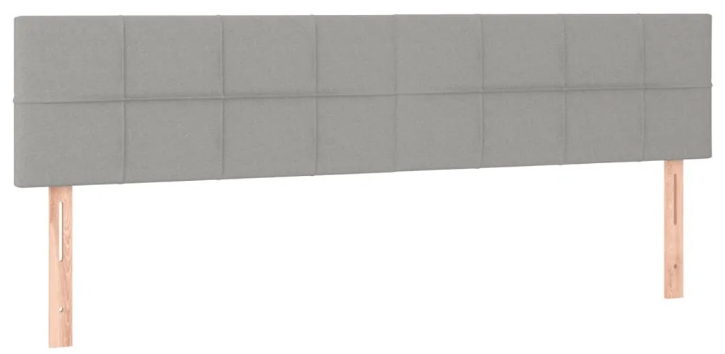 Κρεβάτι Boxspring με Στρώμα Ανοιχτό Γκρι 120x190 εκ. Υφασμάτινο - Γκρι