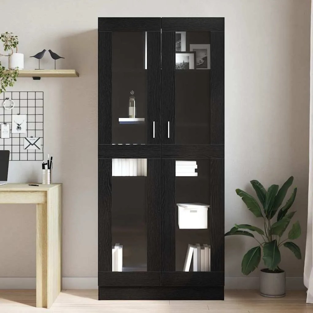 vidaXL Βιβλιοθήκη Μαύρη δρυς 82.5 x 30.5 x 185 cm Επεξεργασμένο ξύλο