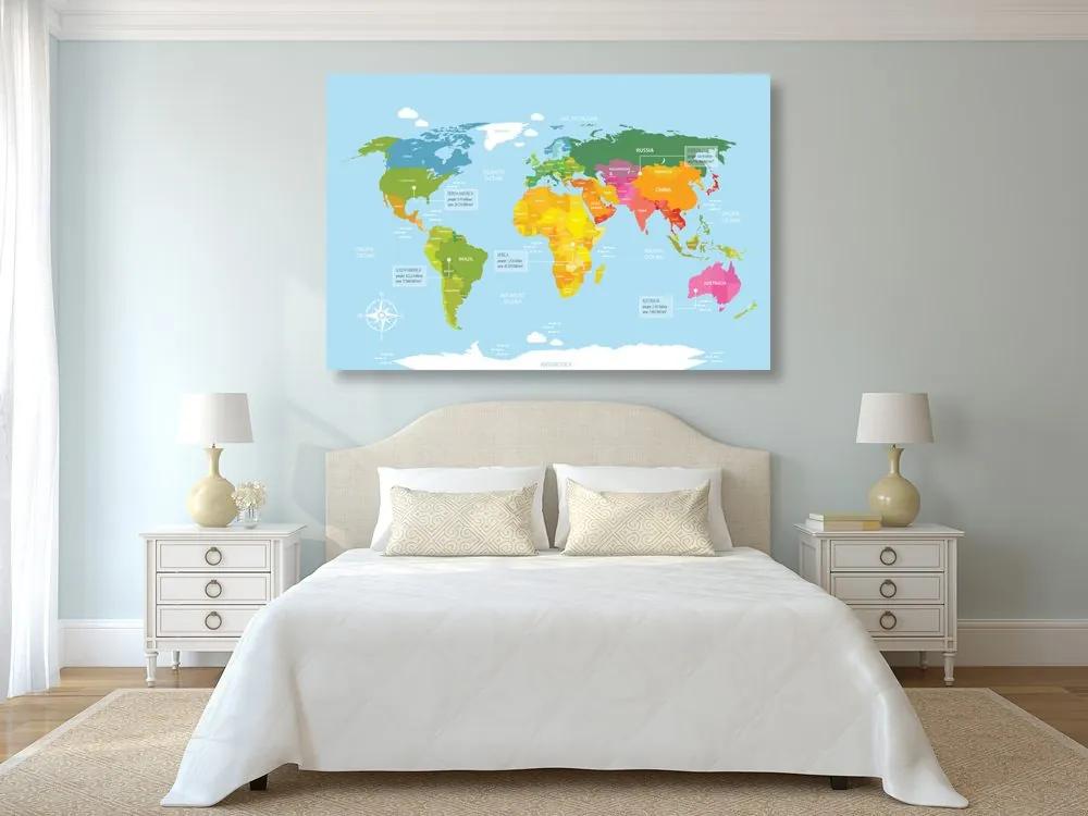 Εικόνα στο φελλό ενός εξαιρετικού παγκόσμιου χάρτη - 120x80  arrow