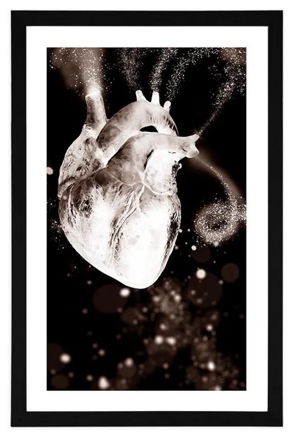 Αφίσα με παρπαστού Καρδιές σε ενδιαφέρον σχέδιο - 40x60 silver