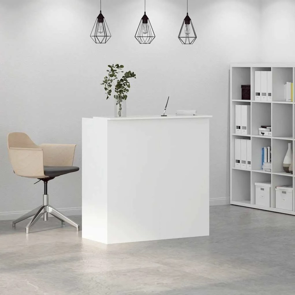 vidaXL Γραφείο υποδοχής Λευκό 100x50x103,5 εκ. Επεξεργασμένο Ξύλο