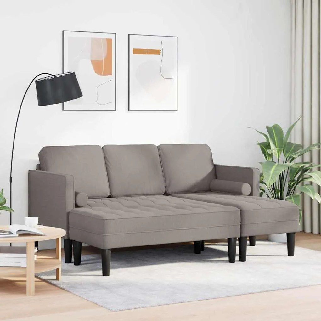 vidaXL Σετ Καναπέ 2 pcs μπεζ-γκρι 173 x 131 x 67 εκ ύφασμα