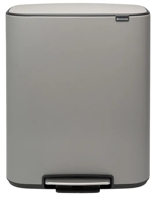 Brabantia 1003187 Κάδος απορριμμάτων Bo Pedal 60L, Mineral Concrete Grey