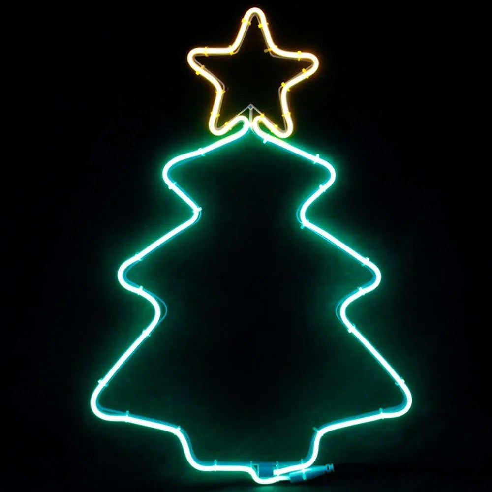 Φωτοσωλήνας Christmas Tree 200 Led X082003419 38,5x54+150cm 12W Green-Yellow Aca