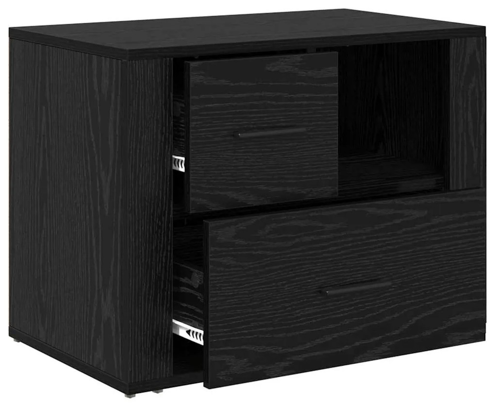 vidaXL Κομοδίνο Μαύρη Οξυά 35 x 60 x 50 εκ. Επεξεργασμένο ξύλο