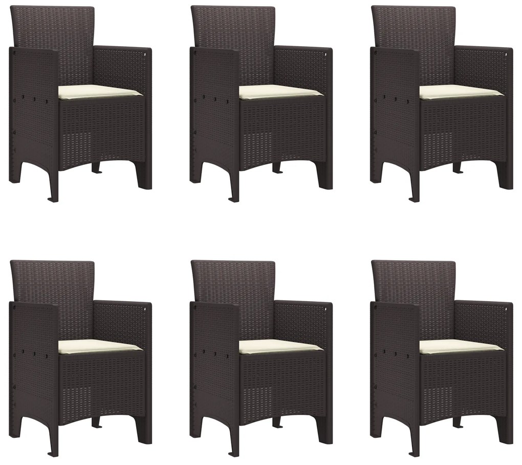 vidaXL Σετ Εξωτερικής Τραπεζαρίας 7 pcs Καφέ 200 x 100 x 73 εκ.