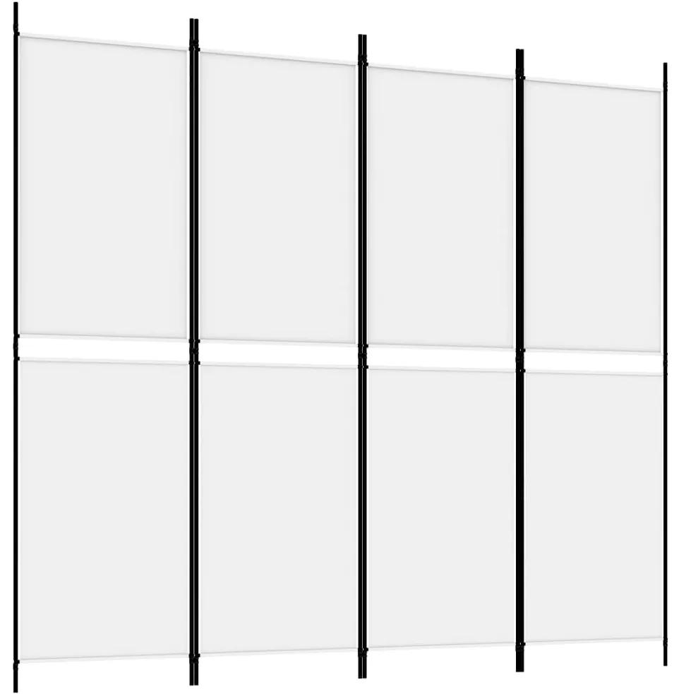 vidaXL Διαχωριστικό Δωματίου με 4 Πάνελ Λευκό 200x180 εκ. από Ύφασμα