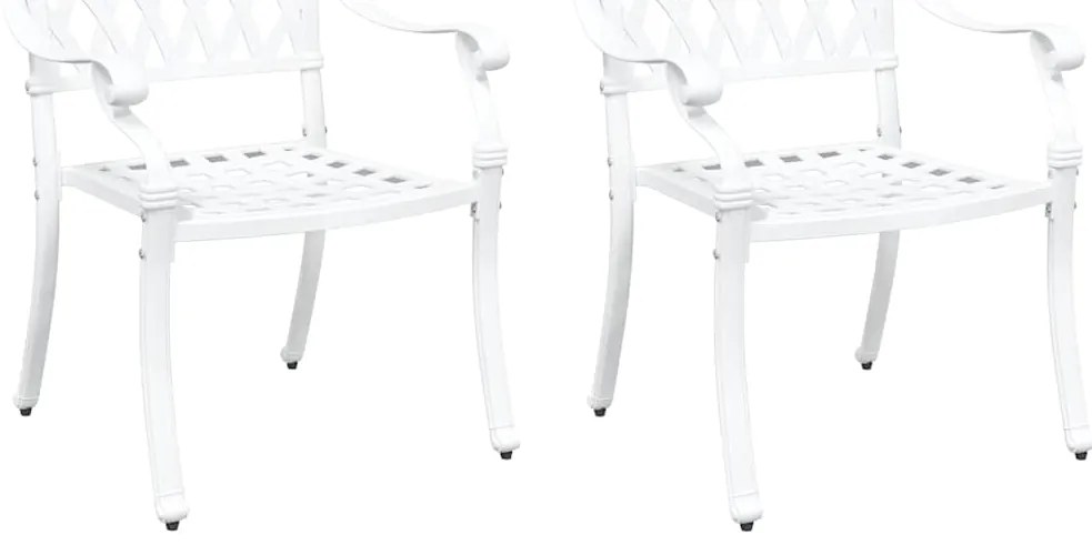 vidaXL Καρέκλα Κήπου 2 pcs Λευκό 55 x 56.5 x 91εκ Αλουμίνιο