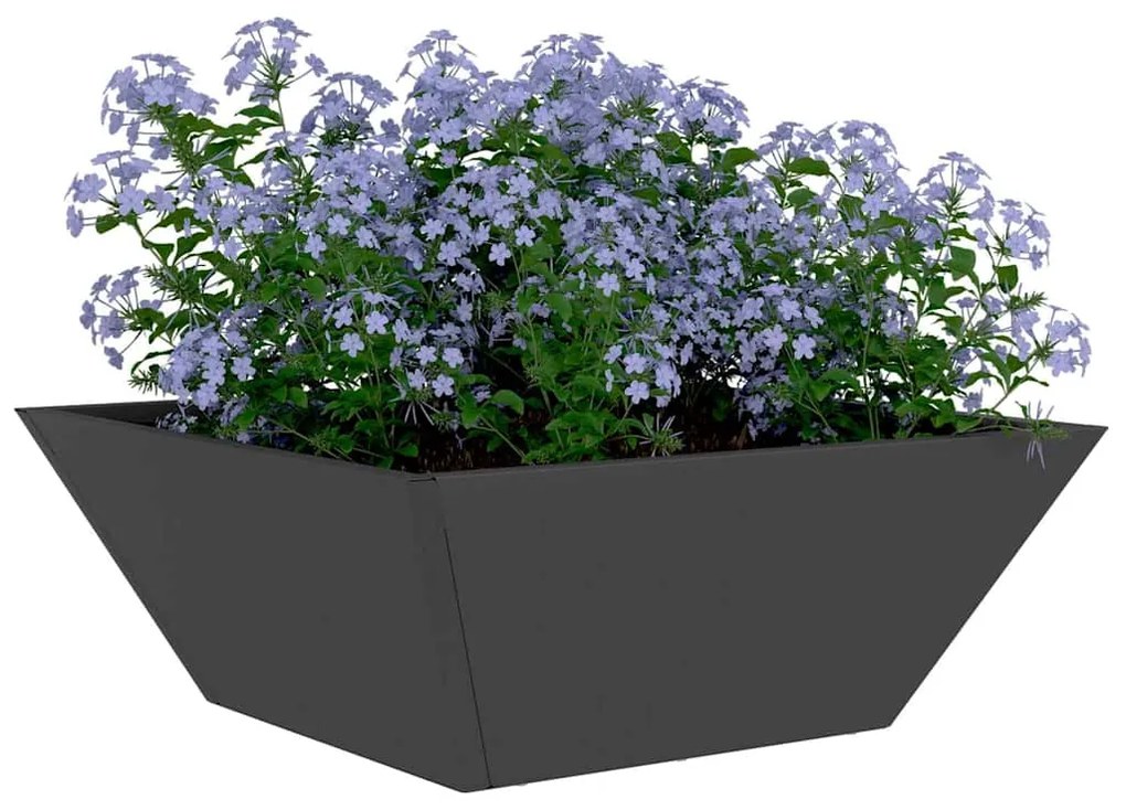 vidaXL Γλάστρα Κήπου 5 pcs Μαύρο 40 x 40 x 15 cm Ψυχρής έλασης χάλυβας