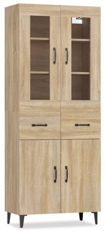 vidaXL Ντουλάπι Sonoma δρυς 69,5 x 34 x 180 εκ. από Επεξεργασμένο Ξύλο