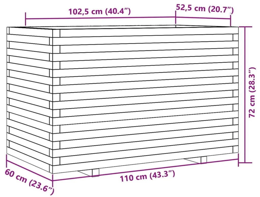 ΖΑΡΝΤΙΝΙΕΡΑ 110X60X72 ΕΚ. ΑΠΟ ΕΜΠΟΤΙΣΜΕΝΟ ΞΥΛΟ ΠΕΥΚΟΥ 3282653