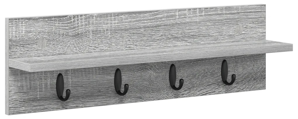 vidaXL Τοίχου Κρεμάστρα με ράφι Γκρι sonoma 60 x 10.5 x 18 εκ