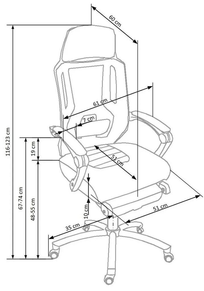 Καρέκλα γραφείου Houston 495, Μαύρο, Γκρι, 116x61x60cm, 19 kg, Με μπράτσα, Με ρόδες, Μηχανισμός καρέκλας: Κλίση | Epipla1.gr