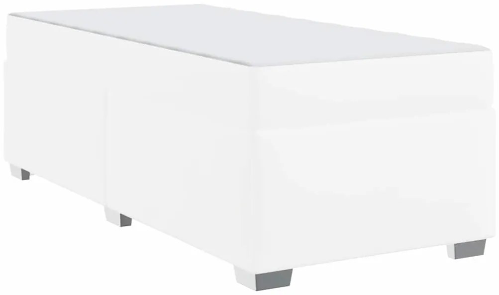 vidaXL Σκελετός Κρεβατιού Λευκό 90 x 200 cm Τεχνητό δέρμα