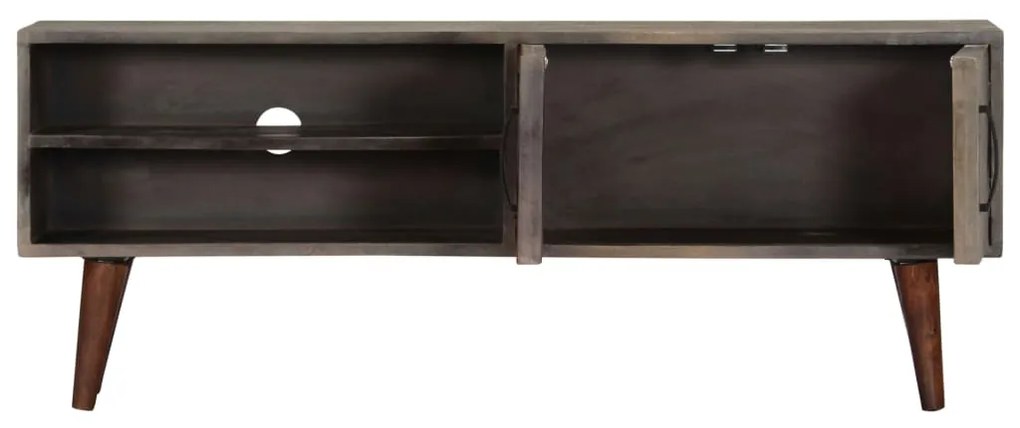 vidaXL Έπιπλο Τηλεόρασης Γκρι 130x30x46 εκ. Μασίφ Ακατέργ. Ξύλο Μάνγκο