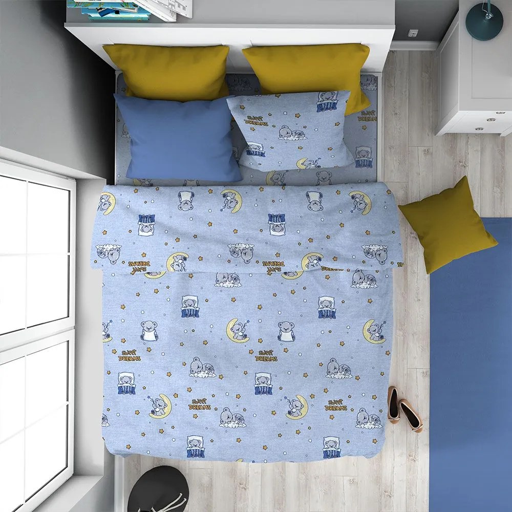 Παπλωματοθήκη Παιδική Sweet Dreams 551 Sky Blue DimCol Μονό 160x240cm 100% Βαμβάκι