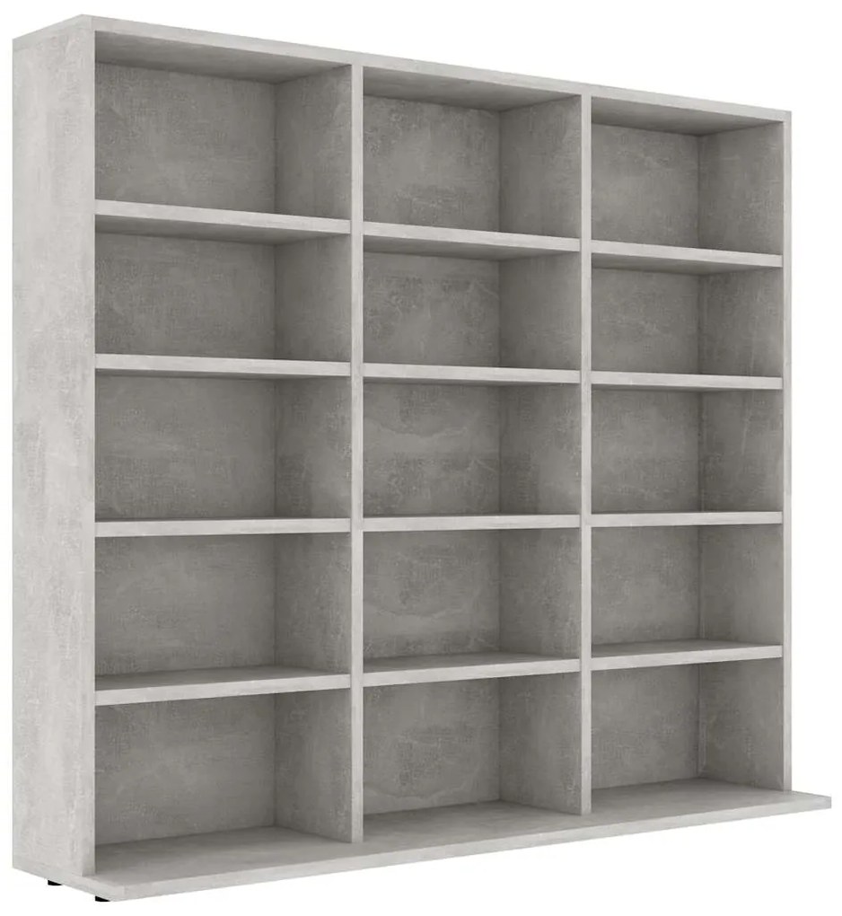 vidaXL Έπιπλο για CD Γκρι του Σκυροδέματος 100x23x89,5 εκ. Επεξ. Ξύλο