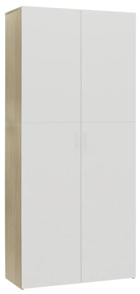 vidaXL Παπουτσοθήκη Λευκή / Sonoma Δρυς 80x35,5x180 εκ. Μοριοσανίδα