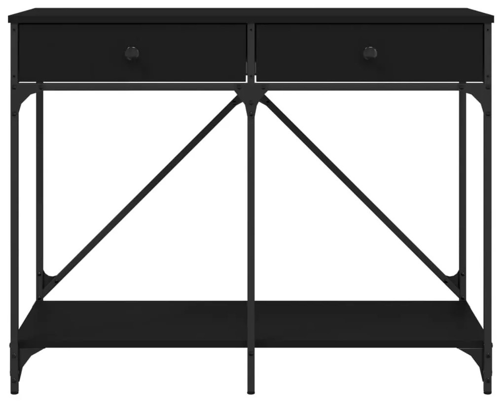 Τραπέζι Κονσόλα Μαύρο 100 x 39 x 78,5 εκ. από Επεξεργ. Ξύλο - Μαύρο