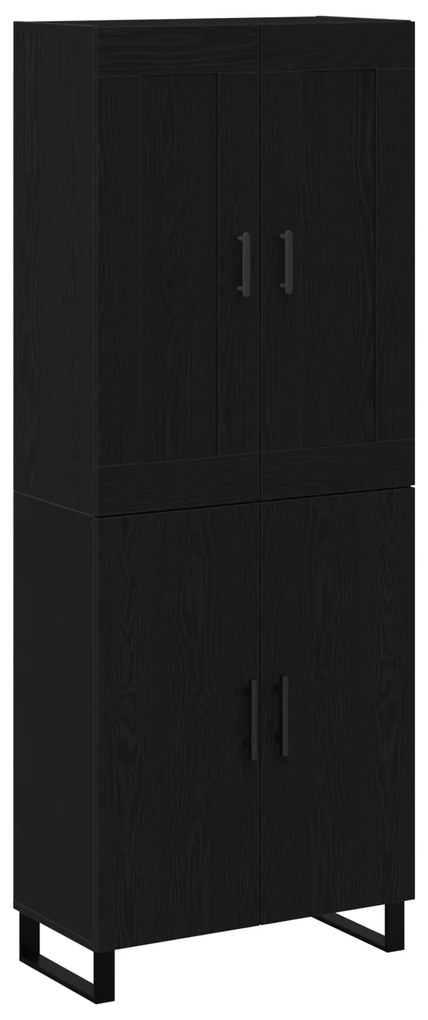 vidaXL Υψηλό έπιπλο Μαύρης Δρυός 69.5x34x180 εκ Μηχανικά κατασκευασμένο ξύλο