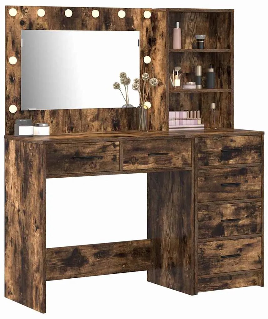 vidaXL Τραπέζι περιποίησης με συρτάρι 2 pcs Καφέ 78.5 x 41 x 135 εκ