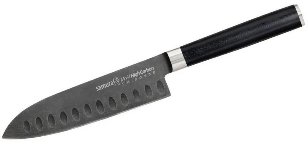 Μαχαίρι Santoku MO-V Stonewash SM-0093B 13,8cm Black Samura Stainless Steel